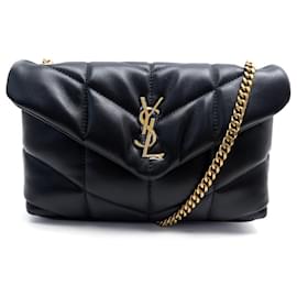 Yves Saint Laurent NEUF SAC A MAIN SAINT LAURENT LOULOU PUFFER TOY 620333 NOIR BANDOULIERE Noir