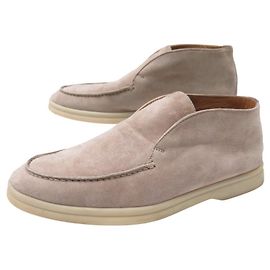 BOTAS DE CUERO SUEDE BEIGE LORO PIANA OPEN WALK 35.5 Beige