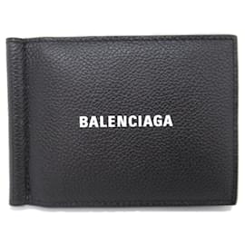 Balenciaga-Balenciaga Leather Bifold Wallet Black-Black
