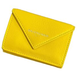Balenciaga-Balenciaga Leather Paper Wallet Yellow-Yellow