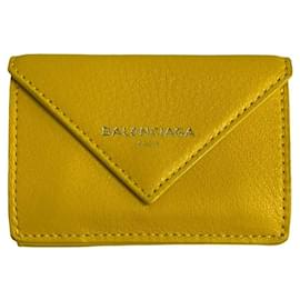 Balenciaga-Balenciaga Leather Paper Wallet Yellow-Yellow