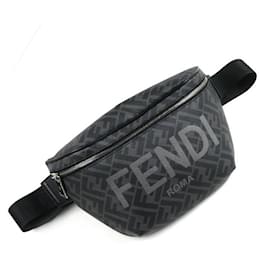 Fendi-Fendi Logo Zucca Pattern Body Bag 7VA562-Black