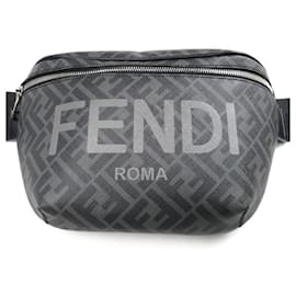 Fendi-Fendi Logo Zucca Pattern Body Bag 7VA562-Black