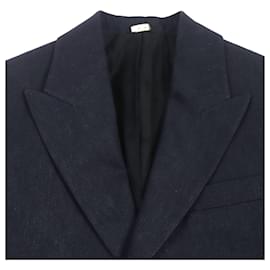Fendi-Fendi FF0652 Logo Button Denim Chester Coat-Blue