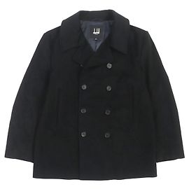Alfred Dunhill Casaco de lã duplo abotoado em algodão Dunhill preto para homens Preto