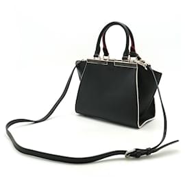 Fendi-Fendi Leather Petit 2WAY Handbag 8BH333-Black