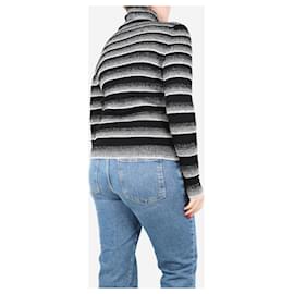 Chanel-Black and silver lurex striped jumper - size UK 16-Black
