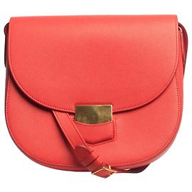Céline Bolso cruzado de cuero rojo Trotteur Roja