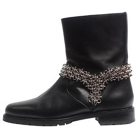 Manolo Blahnik Botas planas de malla negra - talla EU 36,5 Negro