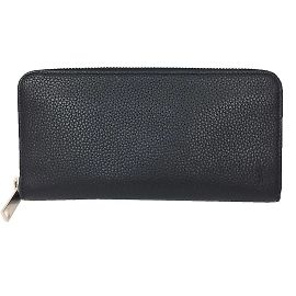 Yves Saint Laurent Black Leather Long Wallet Black