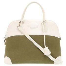 Hermès Hermes Bolide 37 Handtasche Weiß Khaki