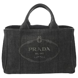 Prada-Prada Canapa Tote Handbag-Black