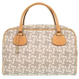 Céline-Celine Sulky Carriage Pattern Handbag-Brown,White,Beige