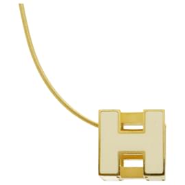 Hermès-Hermes Cage d'Ache H Cube Necklace-Cream