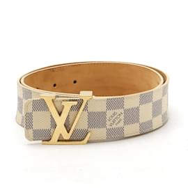 Louis Vuitton-Cinto LV Initial Damier Azur da Louis Vuitton-Branco