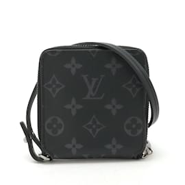 Louis Vuitton-Louis Vuitton Monogram Eclipse Zippy Compact Wallet-Brown,Black