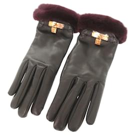 Hermès-Hermes Kelly Gloves in Black-Black