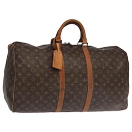 Louis Vuitton-LOUIS VUITTON Monogram Keepall 55 Boston Bag M41424 LV Auth 103510-Monogram