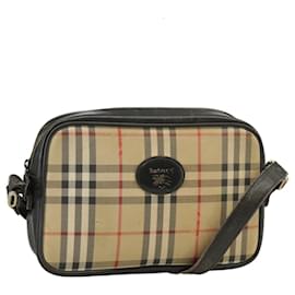 Autre Marque-Burberrys Nova Check Shoulder Bag Canvas Beige Auth 102580-Beige