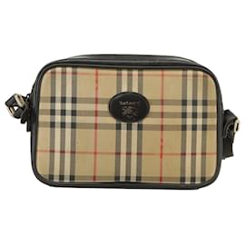 Autre Marque-Burberrys Nova Check Shoulder Bag Canvas Beige Auth 102580-Beige