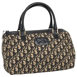 Christian Dior-Christian Dior Trotter Canvas Hand Bag Canvas Navy Auth ki5137-Navy blue