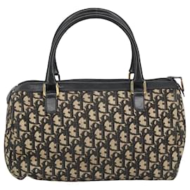 Christian Dior-Christian Dior Trotter Canvas Hand Bag Canvas Navy Auth ki5137-Navy blue