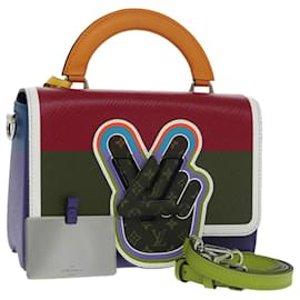Louis Vuitton-LOUIS VUITTON Epi Peace Love Twist MM Hand Bag Red Blue M52513 LV Auth 96510S-Red,Blue
