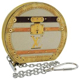 Louis Vuitton-LOUIS VUITTON Transford Monogram Micro Boite Chapo Coin Purse M52747 Auth 96526-Beige,Yellow