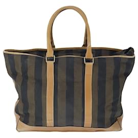 Fendi-Sac Boston en toile Pecan FENDI en toile enduite marron kaki Auth ti2355-Marron,Kaki