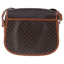 Céline-CELINE Macadam Canvas Shoulder Bag PVC Leather Brown Auth 103438-Brown