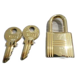cadenas hermès en acier doré deux clefs Bijouterie dorée