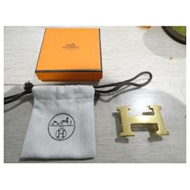 Hermès-Hermès belt buckle model 5382 hammered for a 32mm strap-Gold hardware