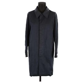 Dior Manteau en coton bleu Bleu
