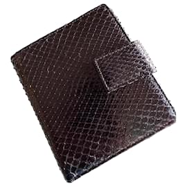 Yves Saint Laurent-Snake skin wallet-Black