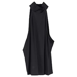 Anine Bing-Anine Bing Sylvia Satin Halterneck Top In Black Silk-Black