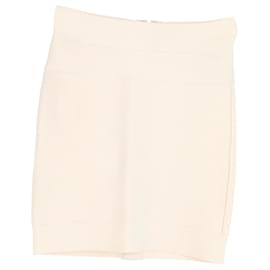 Herve Leger-Herve Leger Charlotte Bandage Mini Skirt in White Rayon-White