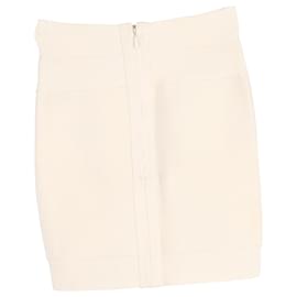 Herve Leger-Herve Leger Charlotte Bandage Mini Skirt in White Rayon-White