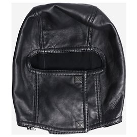 Chanel Black leather ski mask Black