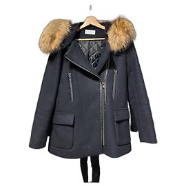 Zapa Navy Blue Wool Duffle Coat Navy blue
