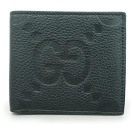 Gucci-Gucci Jumbo GG Leather Black Men's Wallet-Black