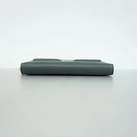 Fendi-Fendi Gray Leather Long Wallet-Brown