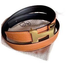 Hermès Mini Constance réversible Doré Marron clair