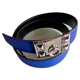 Cinto Hermès Collier de chien em couro Togo azul marinho Azul marinho