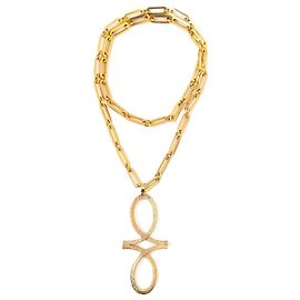 collier en plaqué or Pierre Cardin de la collection de costumes 'Space Age' Doré