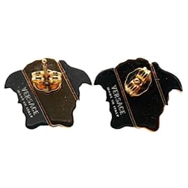 Versace-Versace Medusa Logo Earrings Gold Silver-Golden