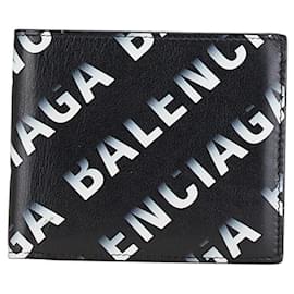 Balenciaga-Balenciaga Logo Leather Bifold Wallet-Black