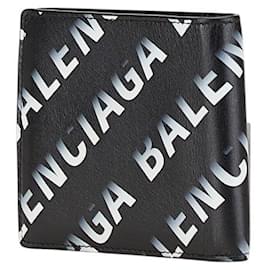 Balenciaga-Balenciaga Logo Leather Bifold Wallet-Black