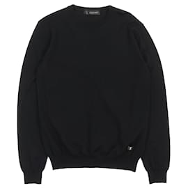 Versace-Versace Wool Medusa Logo Crew Neck Sweater-Black