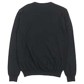 Versace-Versace Wool Medusa Logo Crew Neck Sweater-Black