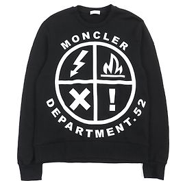 Sudadera de algodón Moncler logo negro L Otro